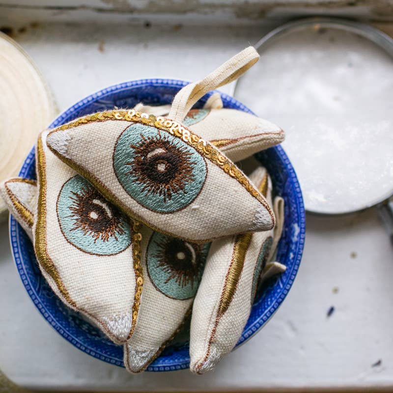 Evil Eye, Cotton & Lavender Stuffed Ornament