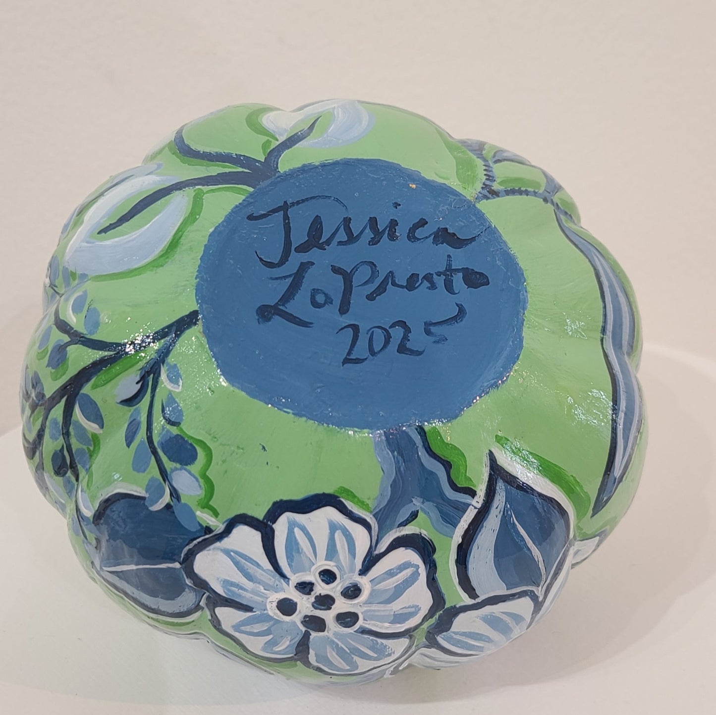 Jessica LoPresto | Hand-painted Pumpkin Green
