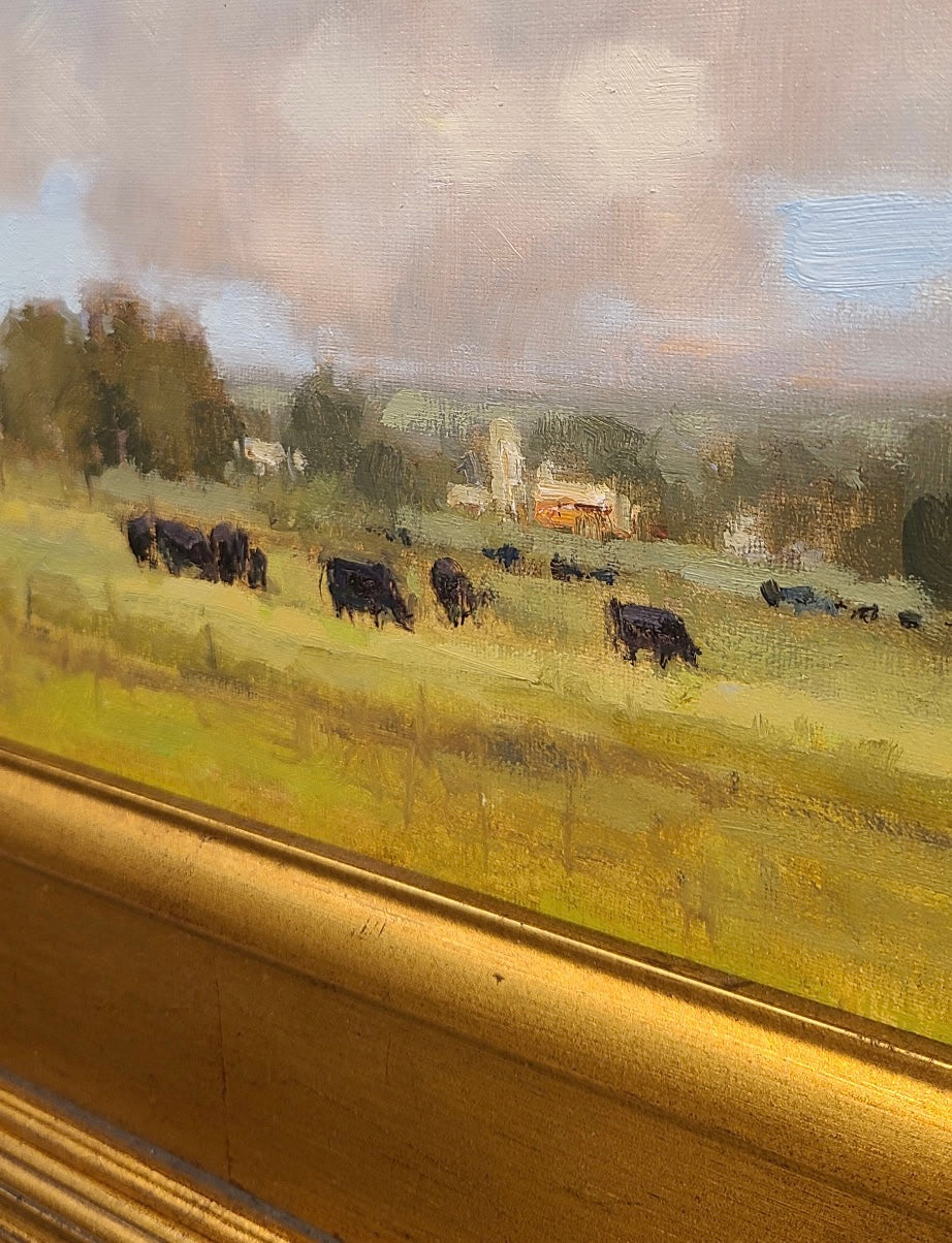 Cloudy Summer Graze | 9 x 12 | 15.5 x 18.5 (framed)