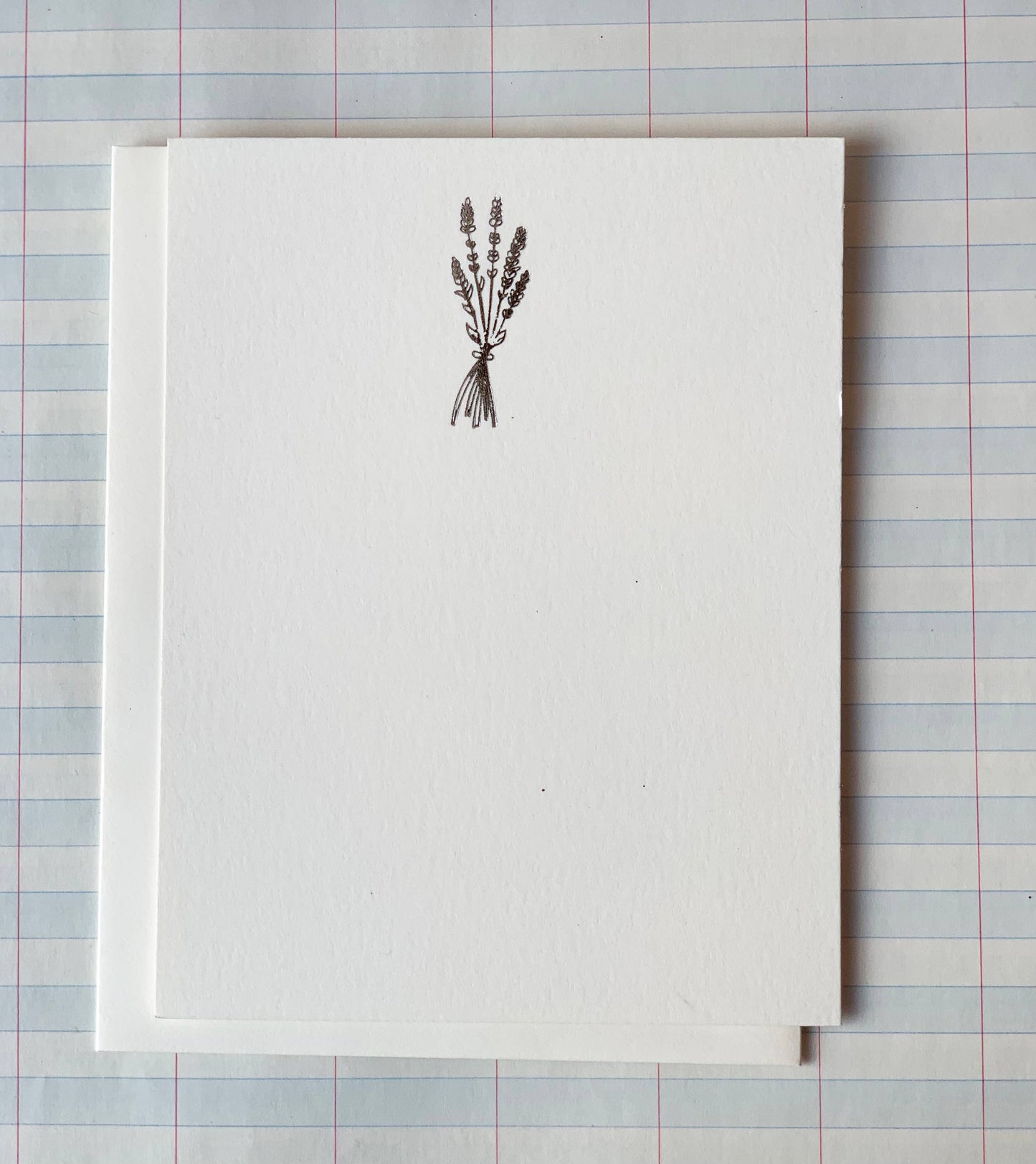 Lavender Sprig Foil Pressed Notecards | Set of 8