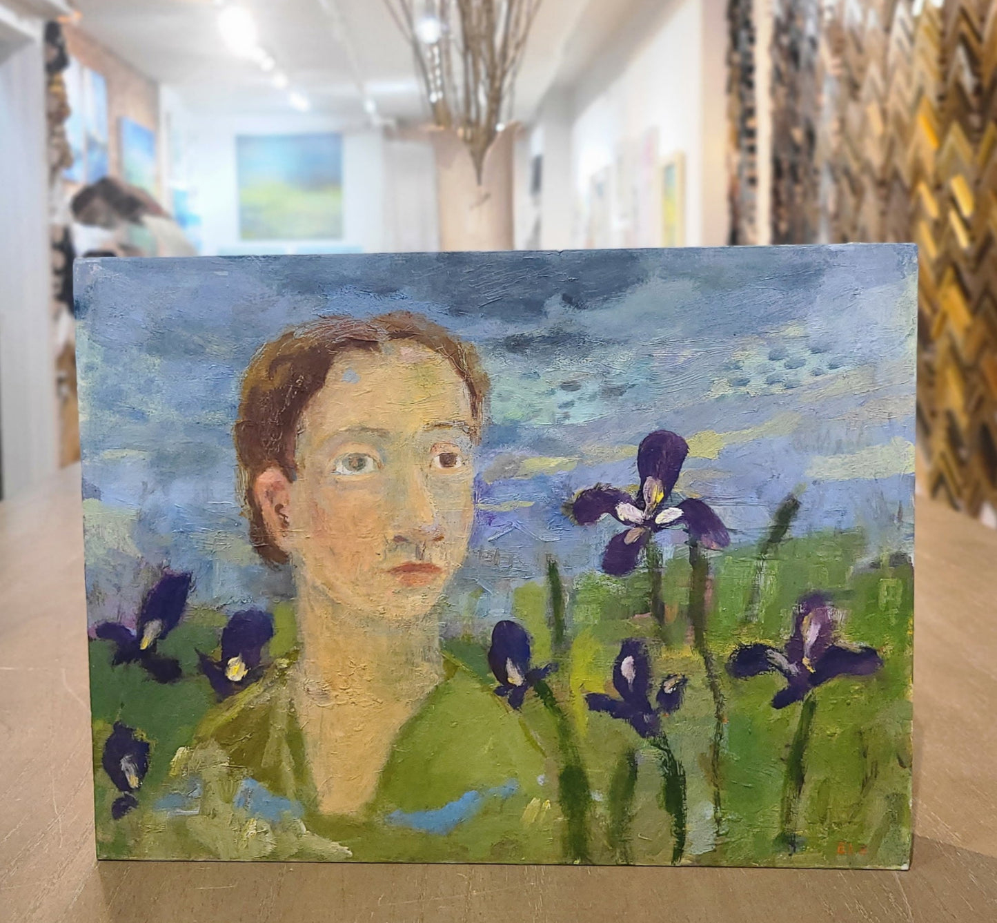 Violets and Portrait (after Paula Modersohn Becker) | 9" x 12"
