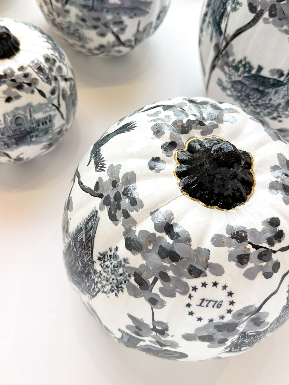 Hand-Painted Philly Pumpkin | Black