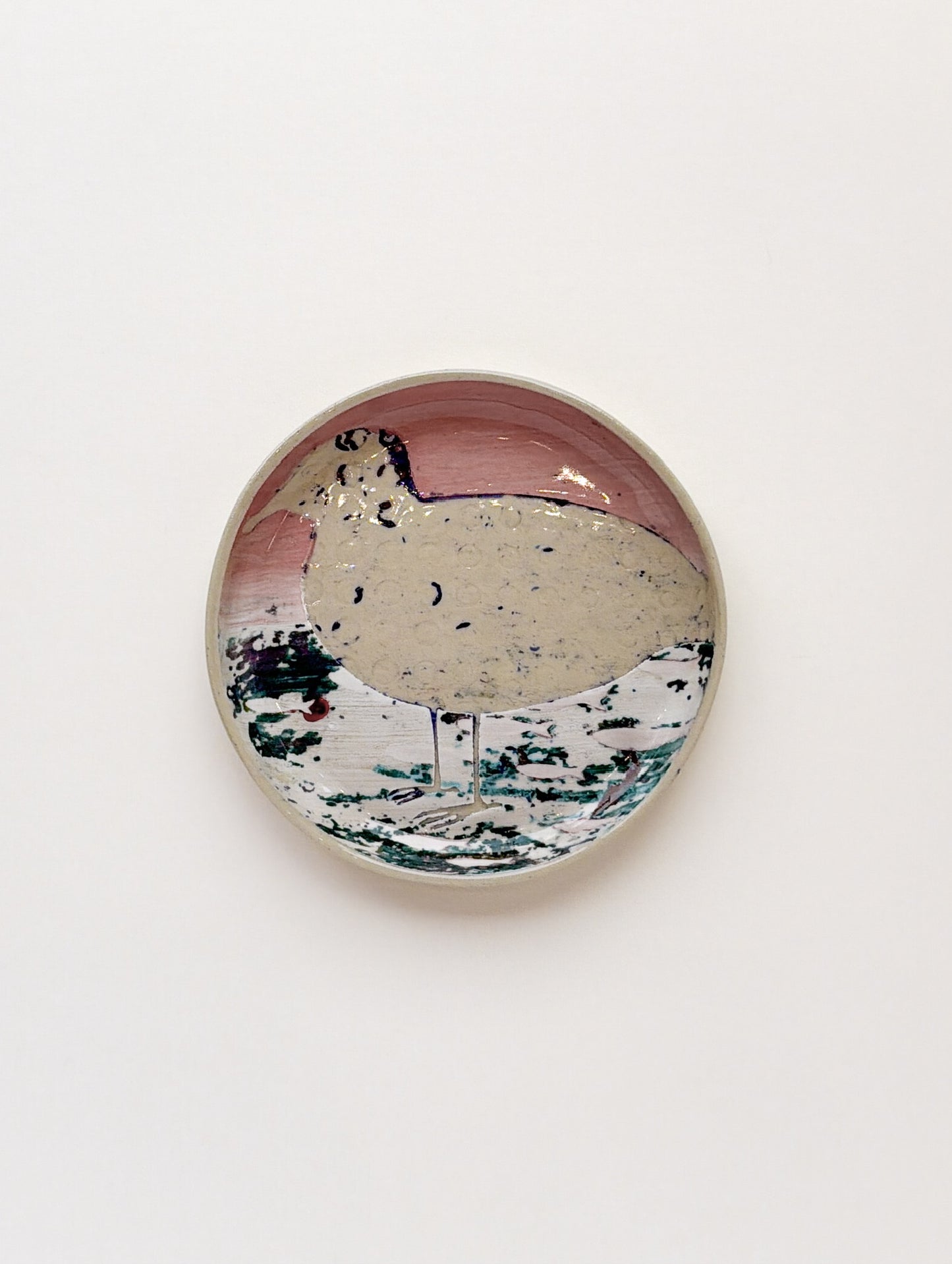 Round Plate with Bird
