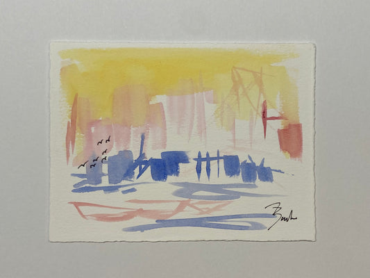 Philadelphia Skyline |  Watercolor | 6 x 8