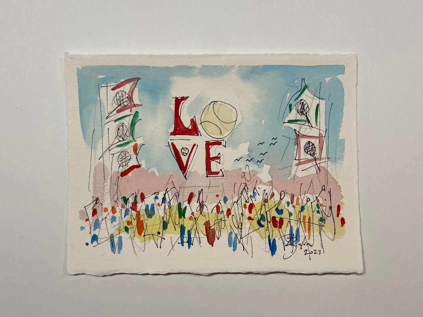 Tennis X LOVE | Watercolor | 6 x 8