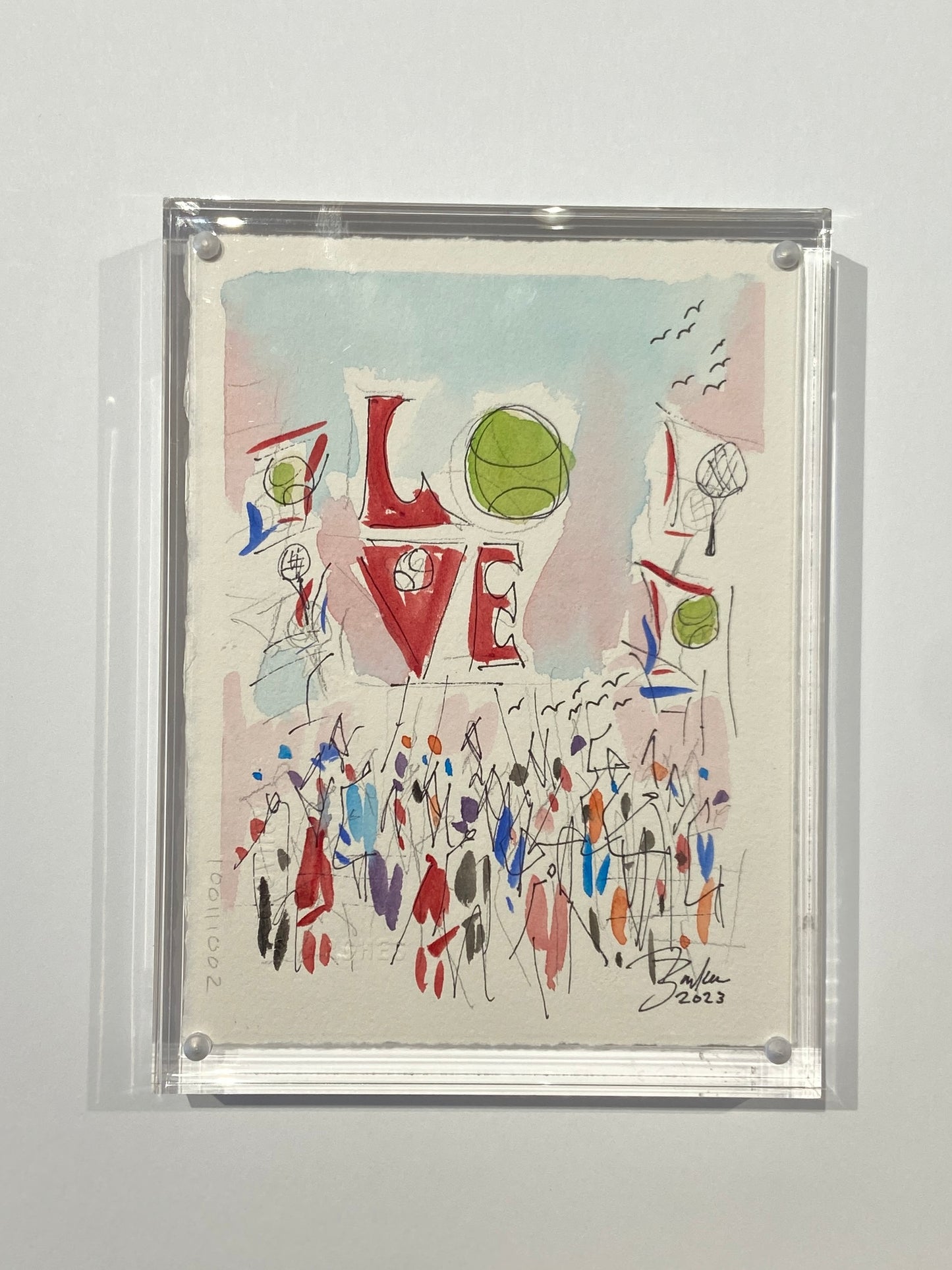Tennis X LOVE No. 2 | Watercolor | 6 x 8