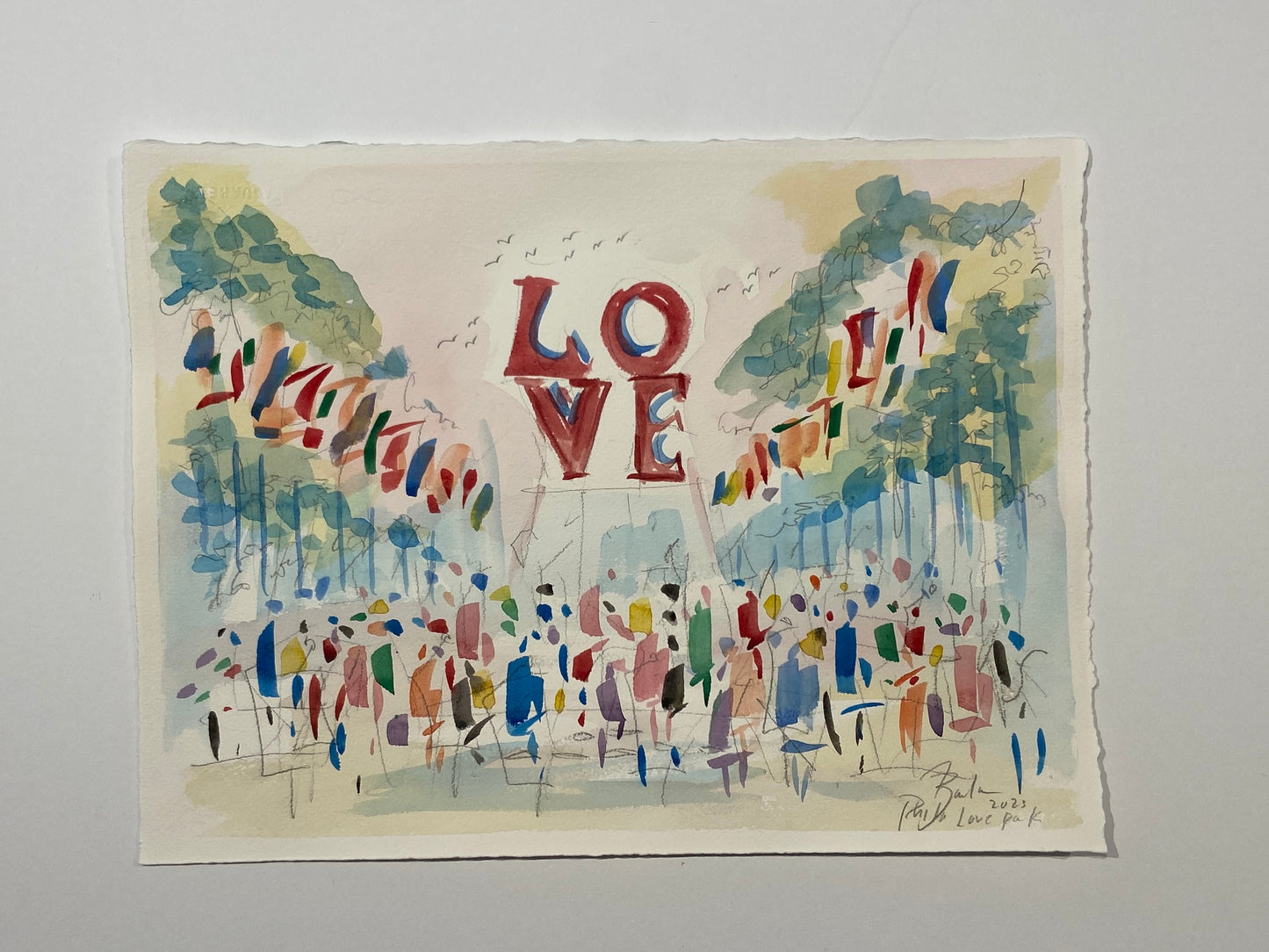 LOVE | Philadelphia Watercolor | 11 x 15