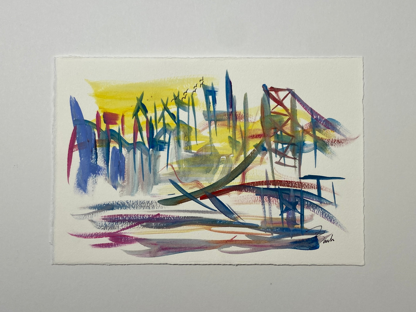 Ben Franklin Bridge | Philadelphia Watercolor | 7.5 x 11