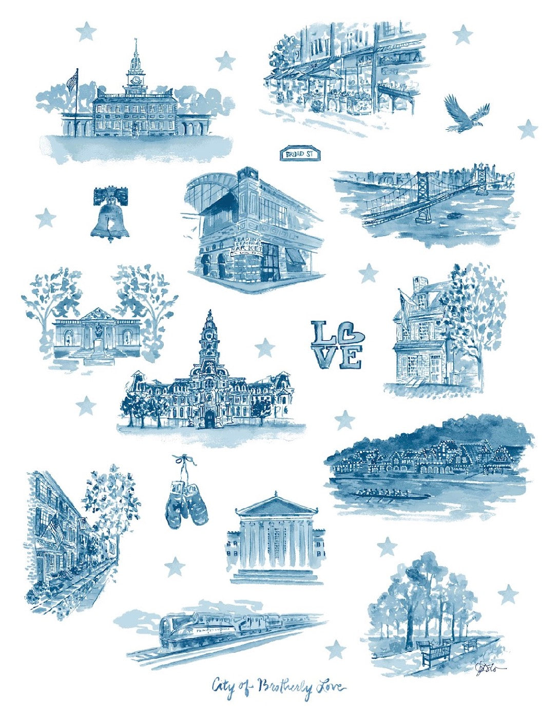 Philadelphia Toile Art Print