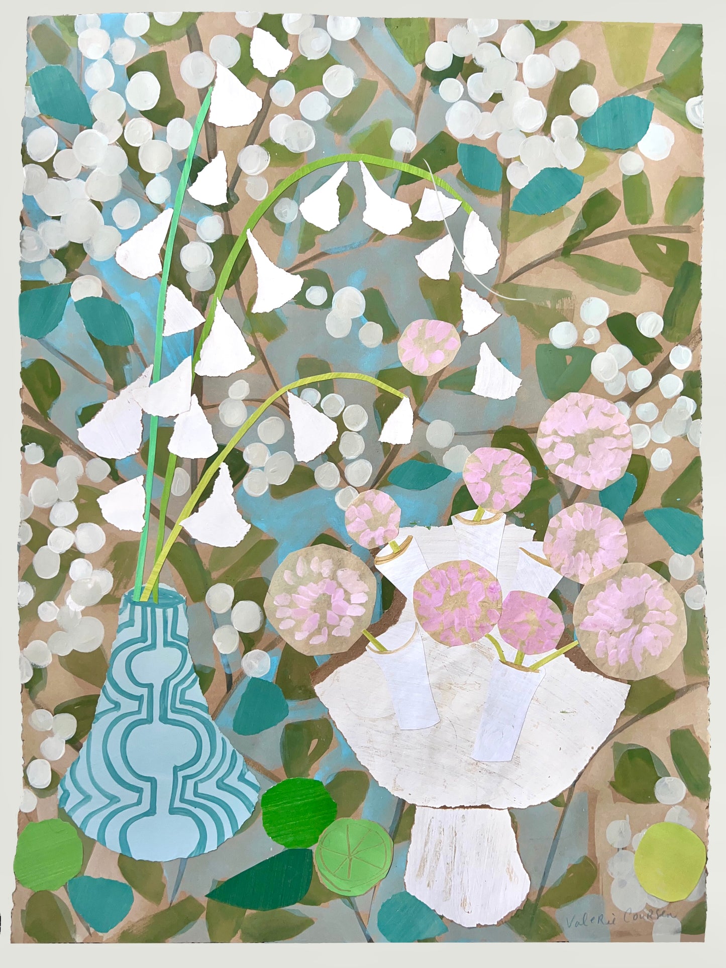 Snowdrops & Zinnias | 22 x 30