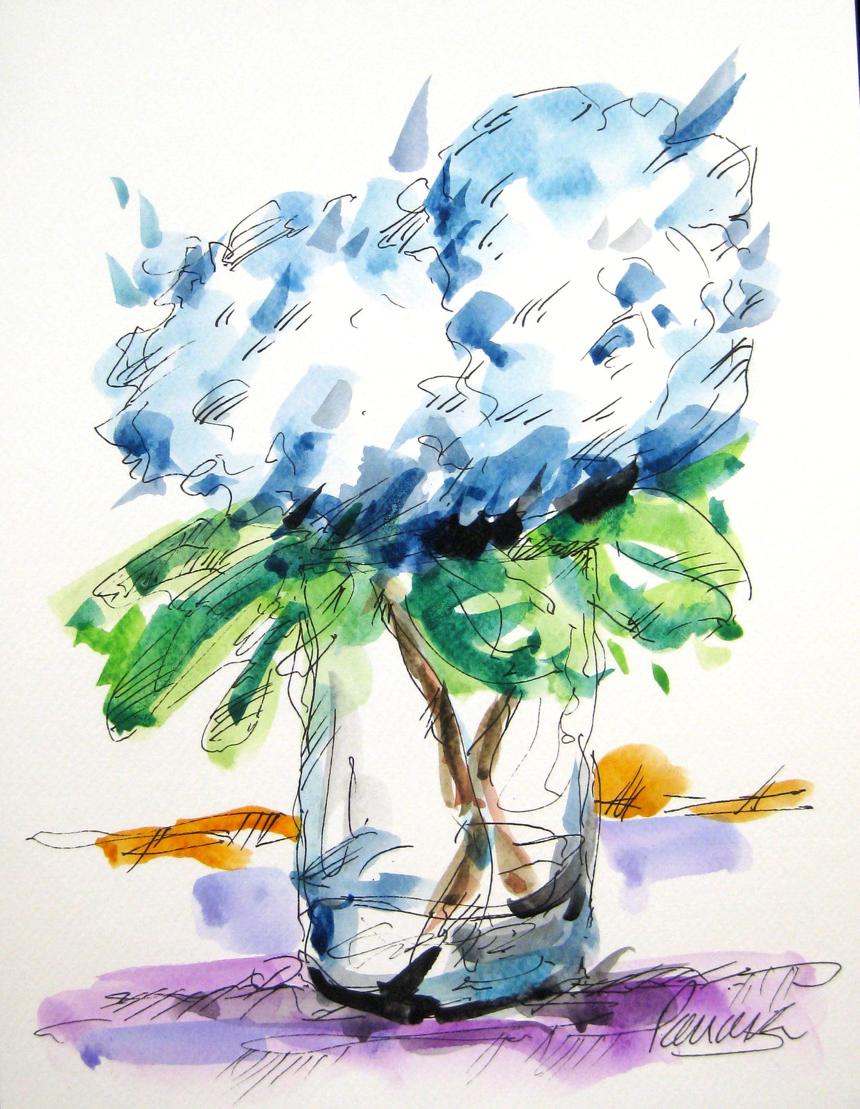 Still Life With Hydrangeas | 12 x 9