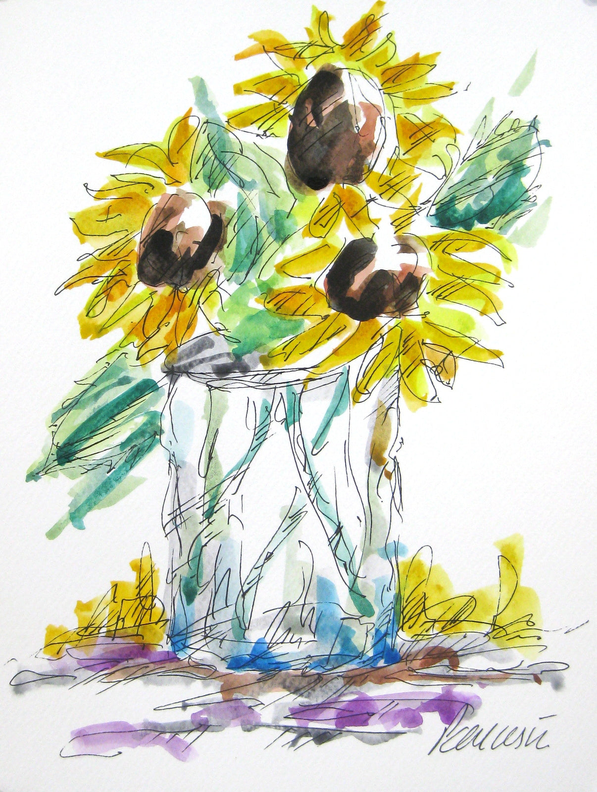 Bright Sunflowers | 12 x 9