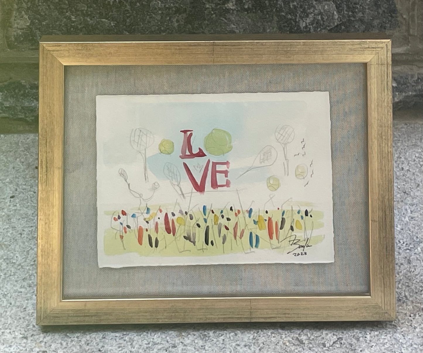 Tennis X LOVE No. 3 | Watercolor | 6 x 8