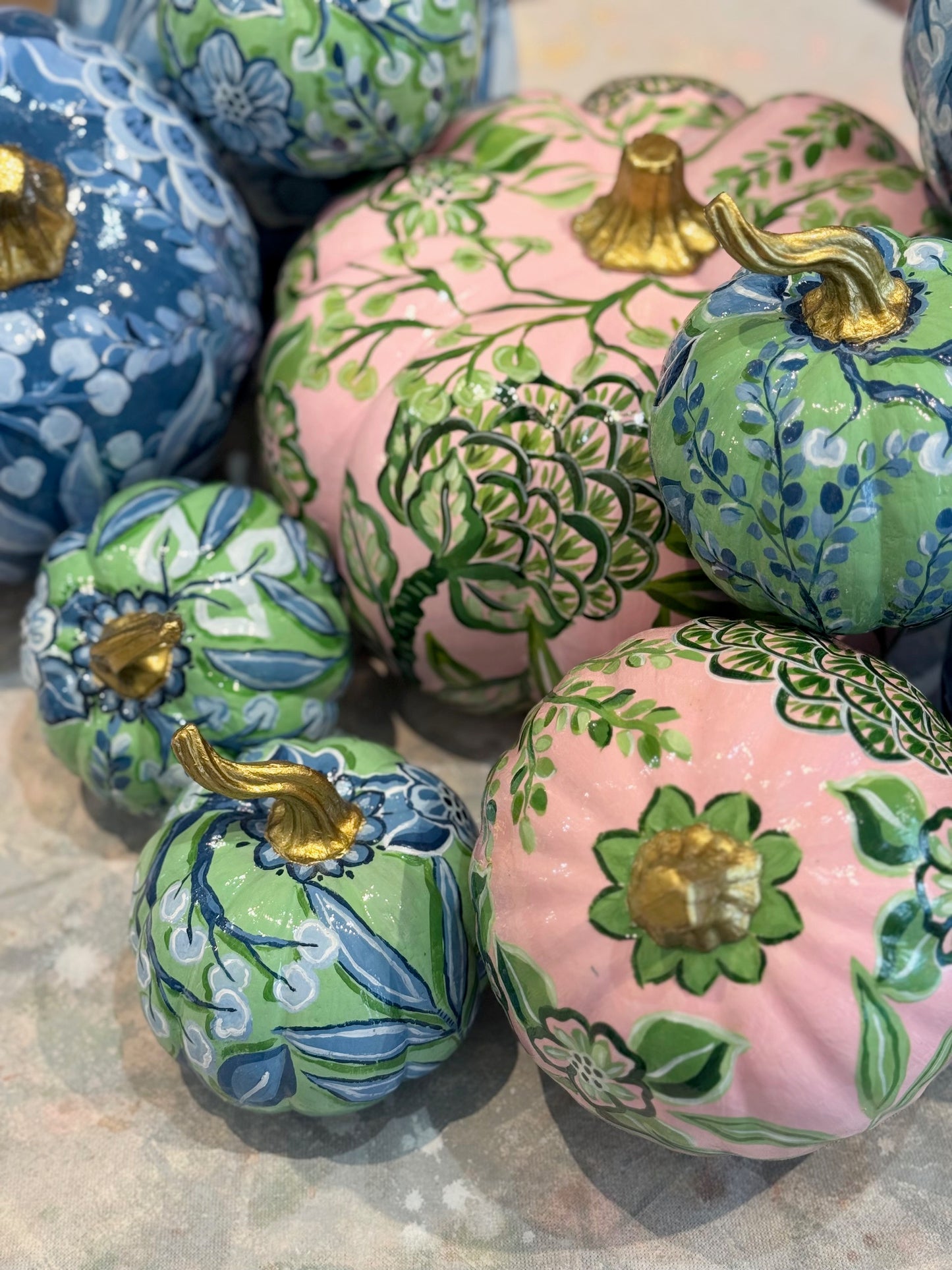 Jessica LoPresto | Hand-painted Pumpkin Green