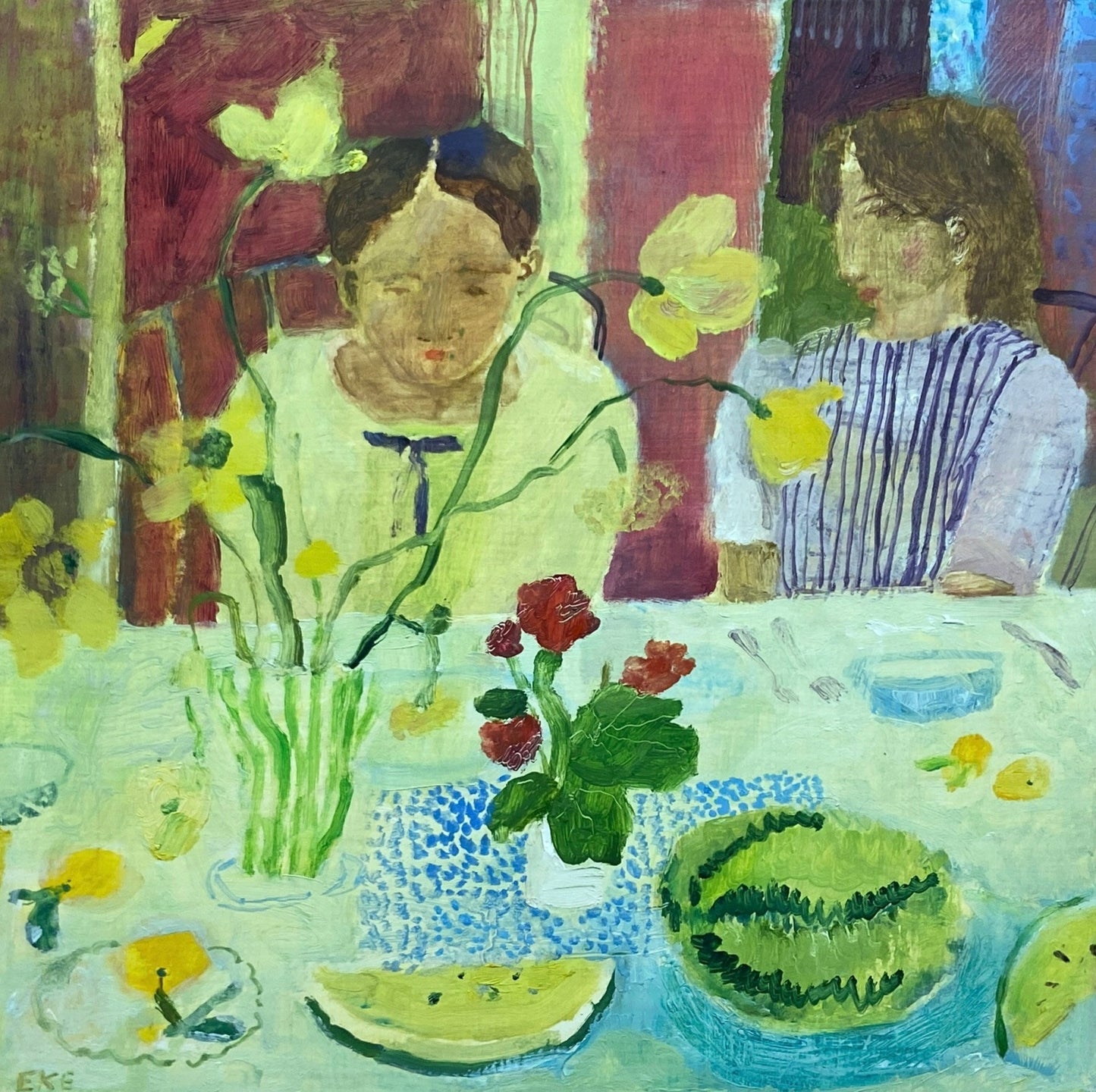 Thoughts and Yellow Flowers | 12 x 12