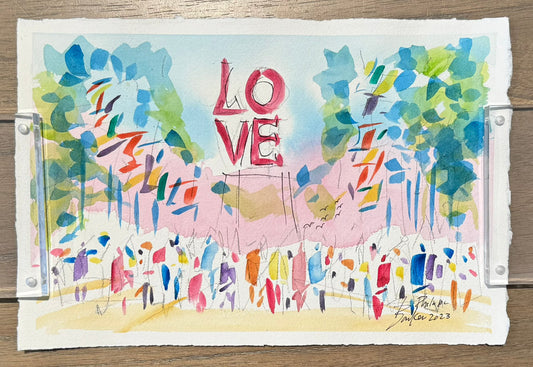 LOVE, Philadelphia Watercolor VIII  | 7.5 x 11