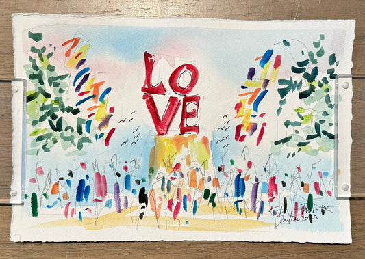 LOVE, Philadelphia Watercolor VII  | 7.5 x 11