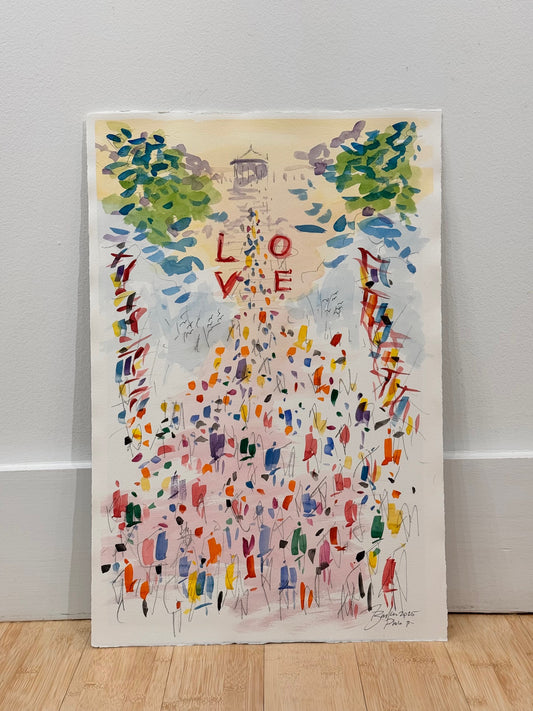LOVE, Philadelphia Watercolor II | 20 x 15