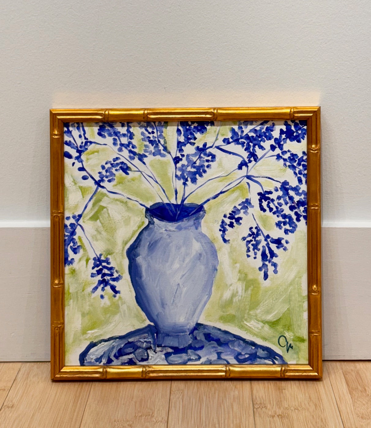 Blue Vase & Flowers  |  12 x 12