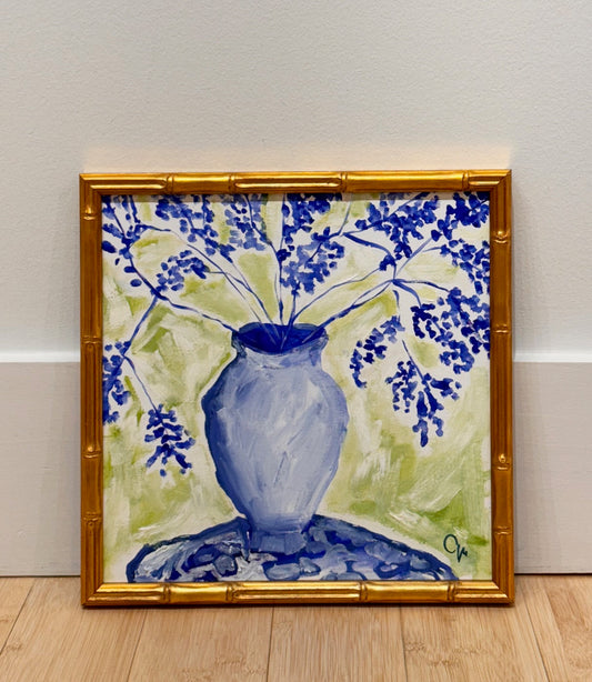 Blue Vase & Flowers  |  12 x 12