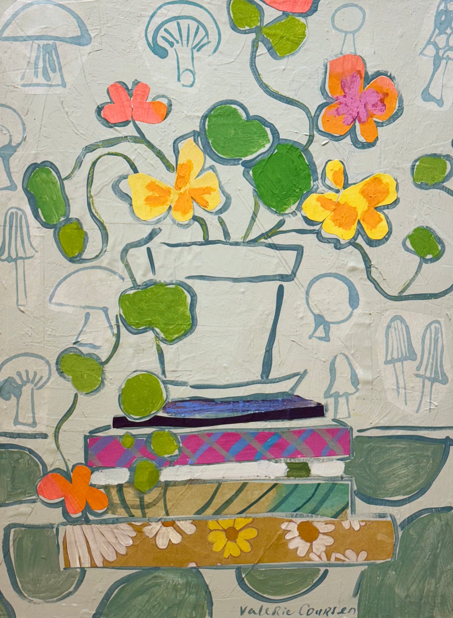 Nasturtiums on Books | 18 x 24