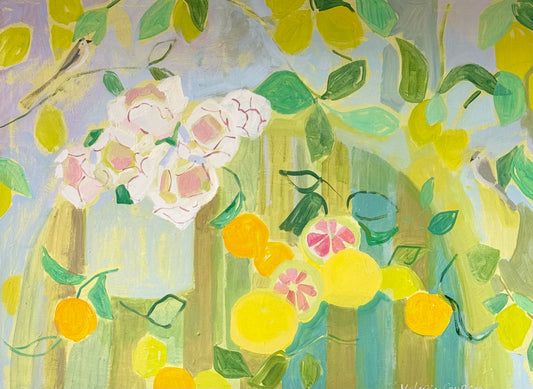 Citrus + Flowers  |  36 x 48