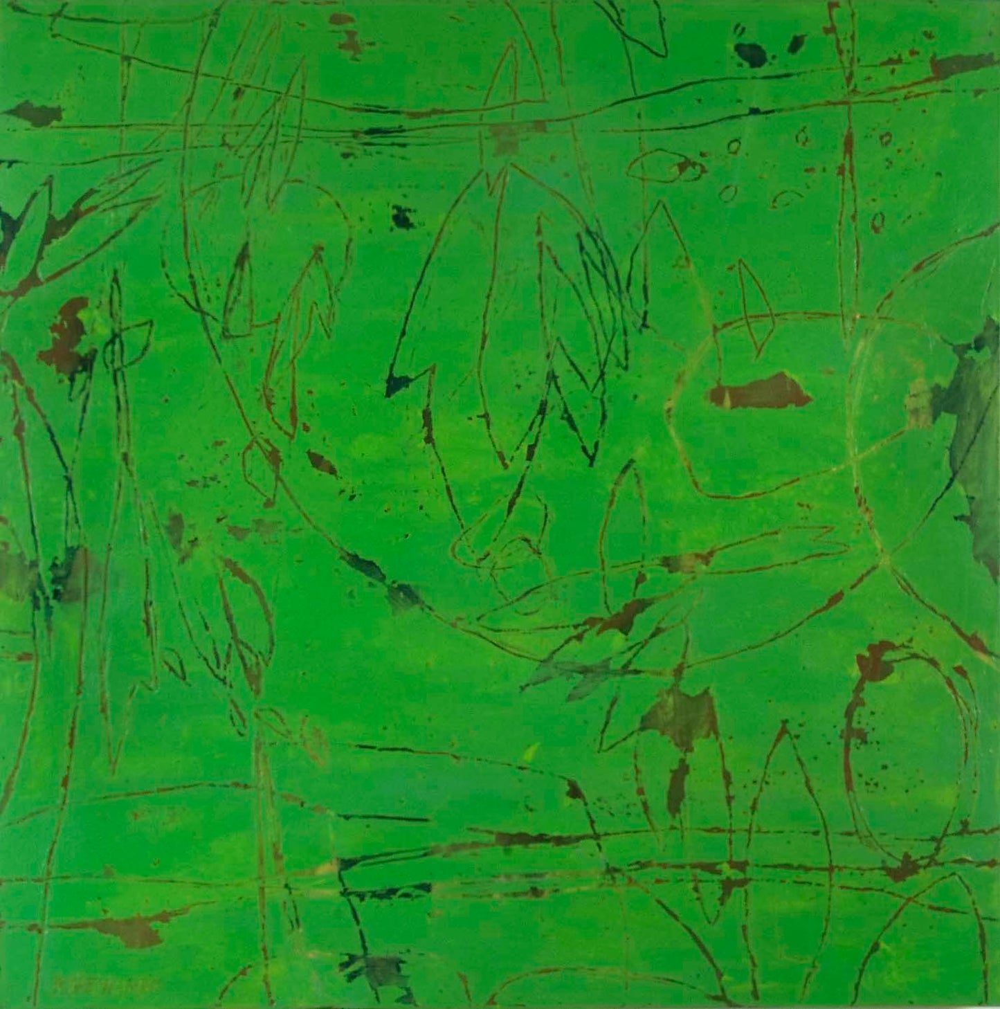 Green Abstract | 36 x 36