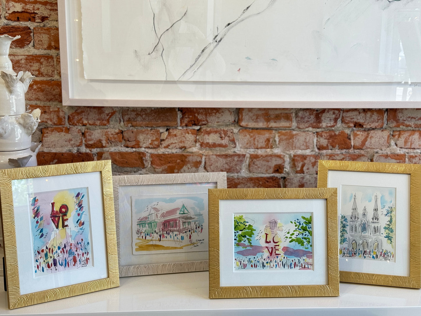 LOVE | Philadelphia Watercolor Framed II | 11 x 13