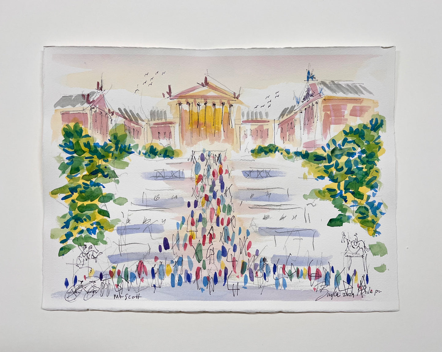 Art Museum, Philadelphia Watercolor II | 11 x 15