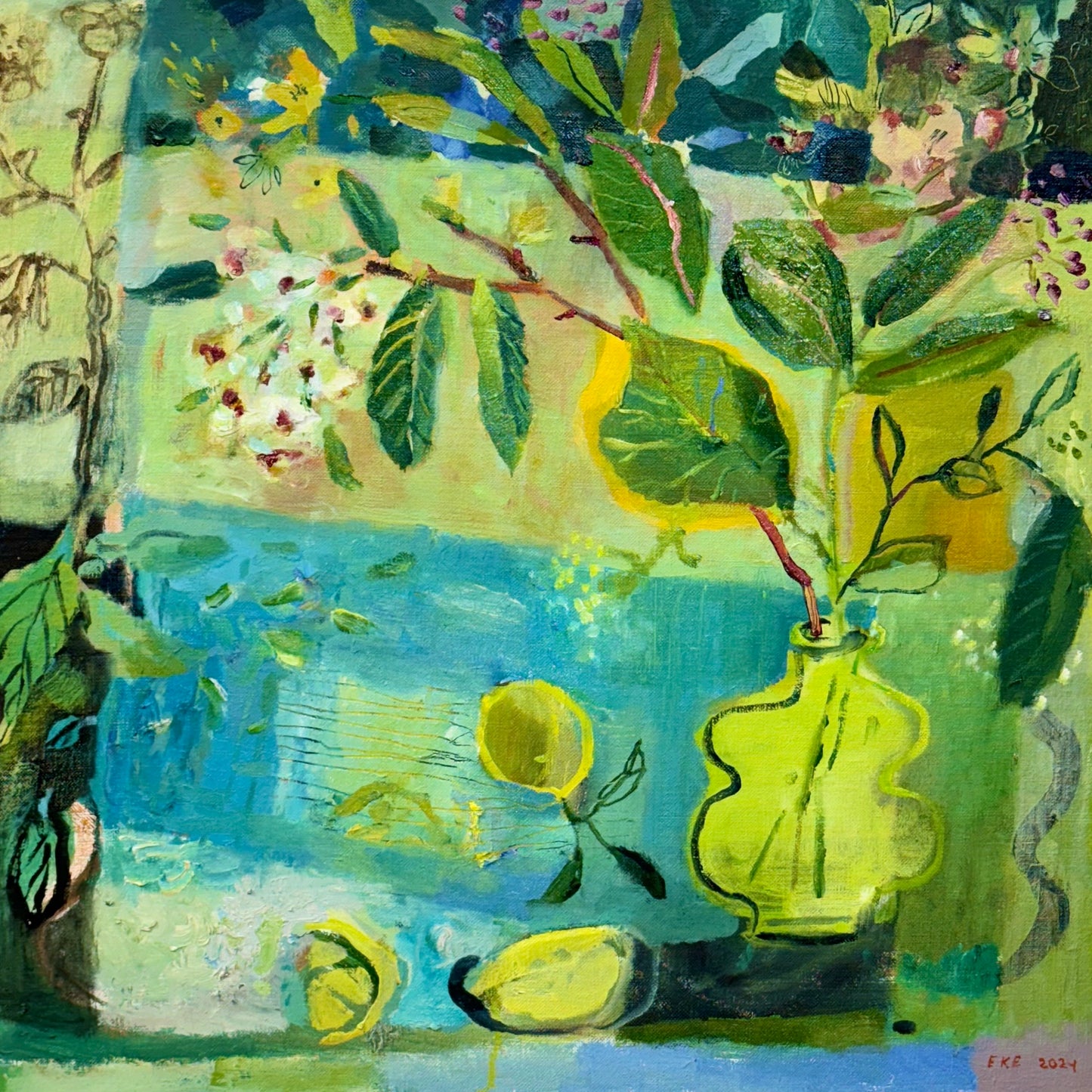 "Leaves and Lemons" | 18" x 18"