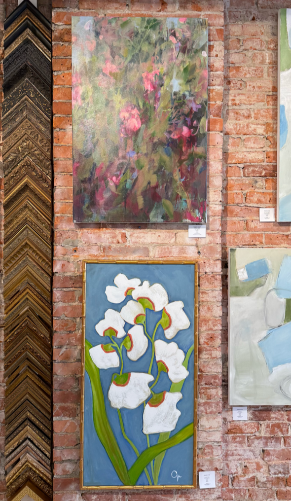 White and Blue with a Pop of Orange |  40 x 20