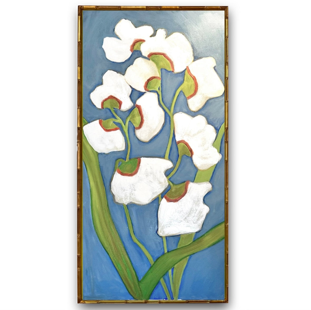 White and Blue with a Pop of Orange |  40 x 20