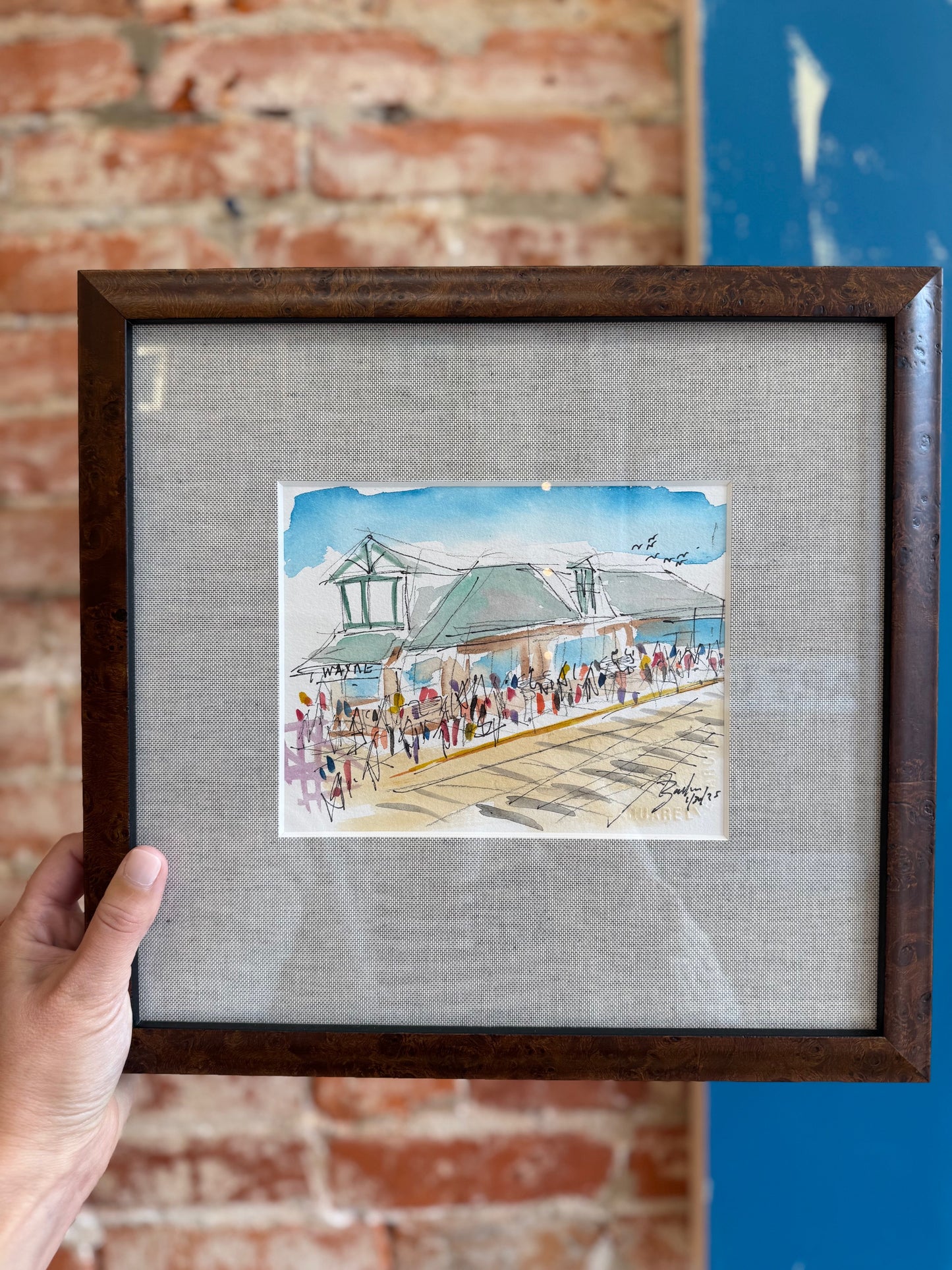Wayne Train Station II  | Custom Framed  12" x 12.5"