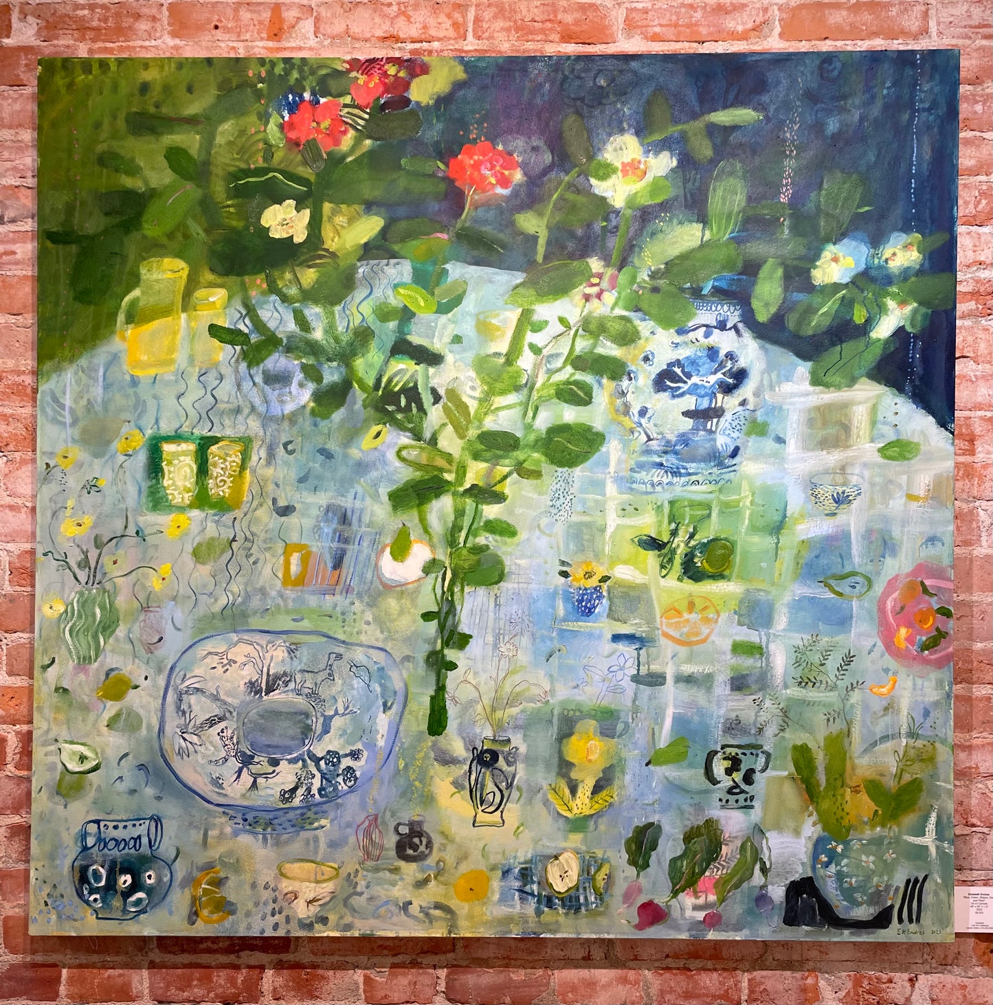 Blue, Green, Stripes, Dots and Plaid | 48" x 50"
