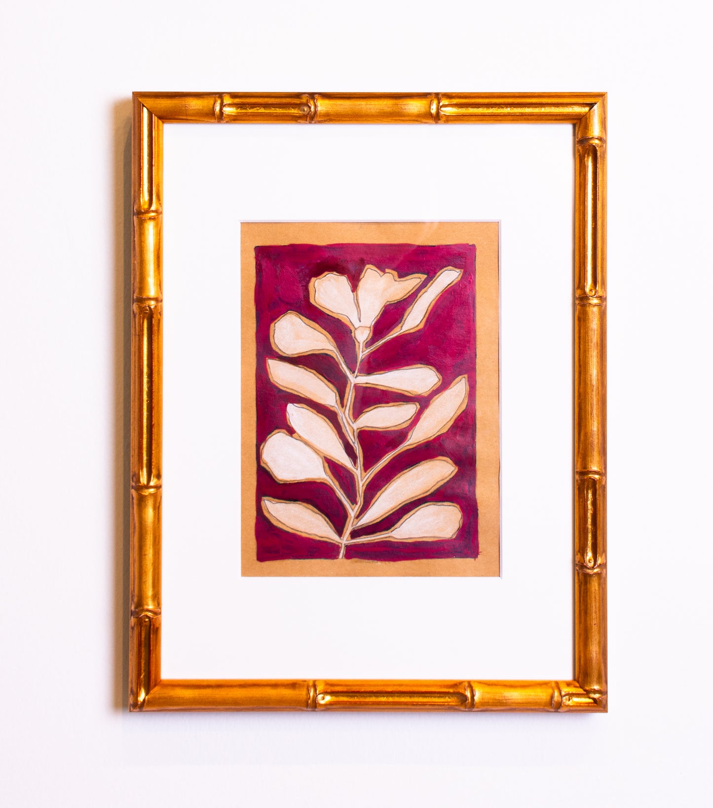 Magenta and White Flora | 13 x 10