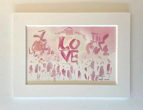 LOVE, Philadelphia Watercolor | 7.5 x 11