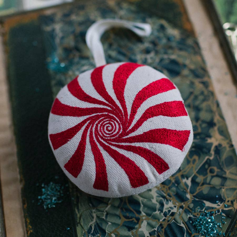 Peppermint | Embroidered Ornament