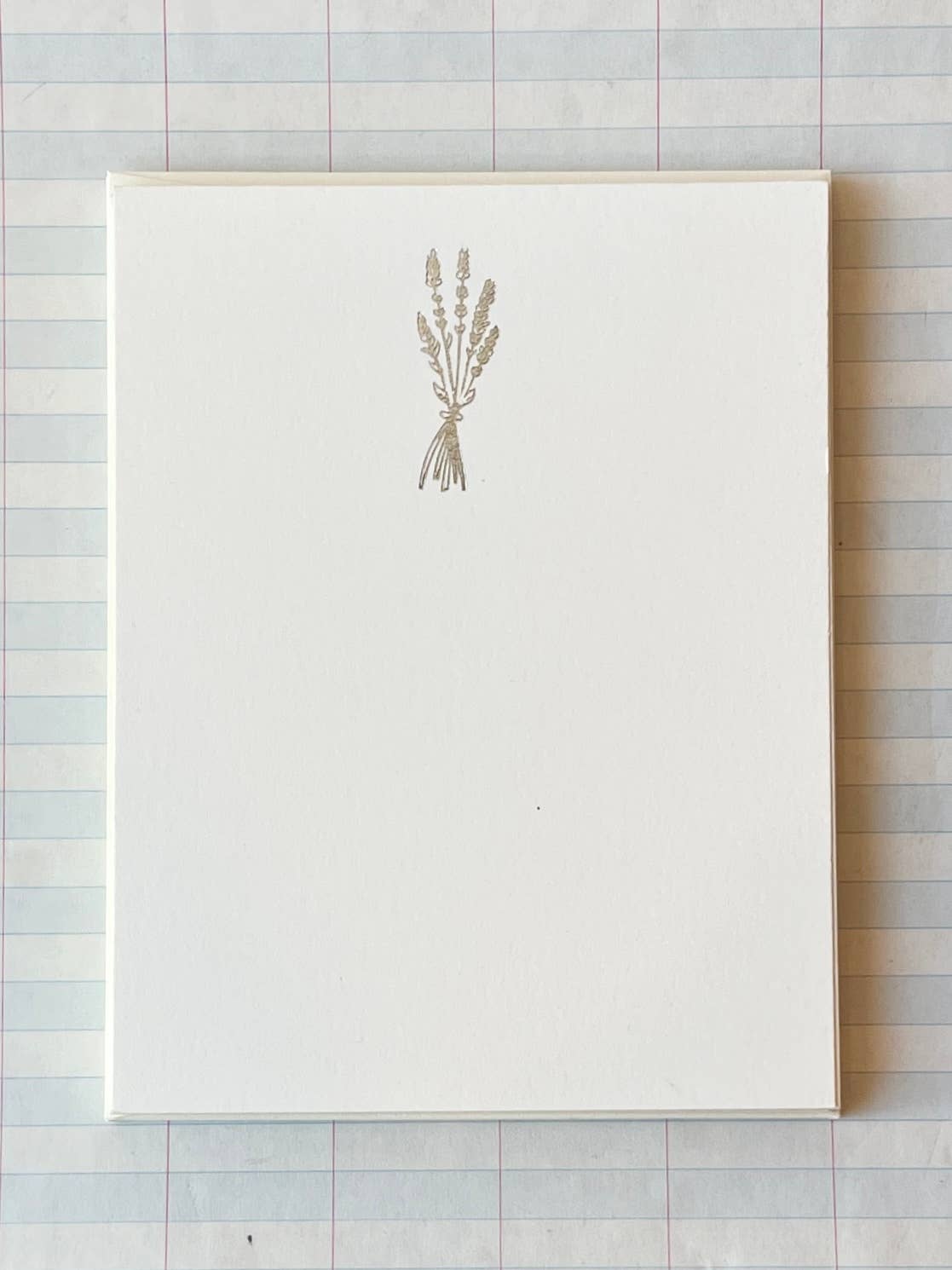 Lavender Sprig Foil Pressed Notecards | Set of 8