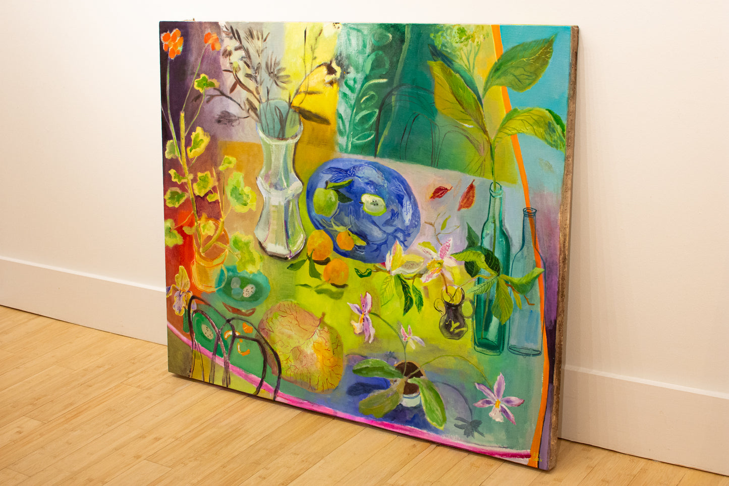 Plants and Bottles and Geranium | 46" x 38" x 2"