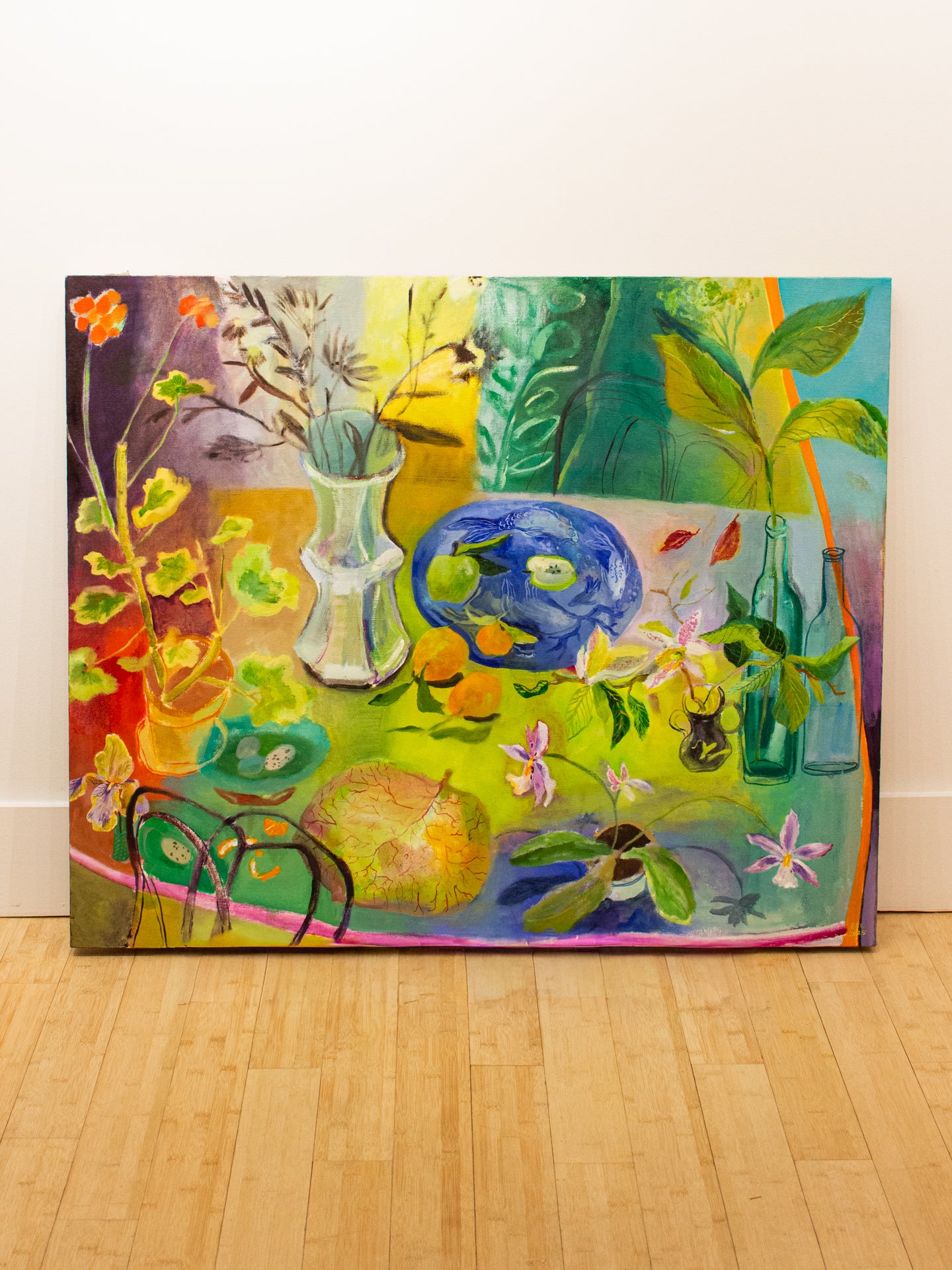Plants and Bottles and Geranium | 46" x 38" x 2"