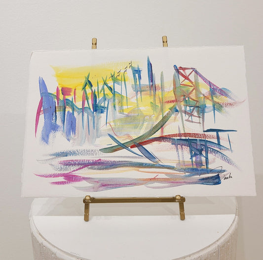 Ben Franklin Bridge | Philadelphia Watercolor  | 7.5 x 11