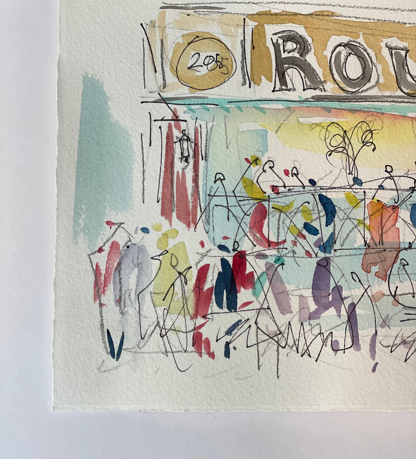 Rouge, Philadelphia Watercolor | 7.5 x 11
