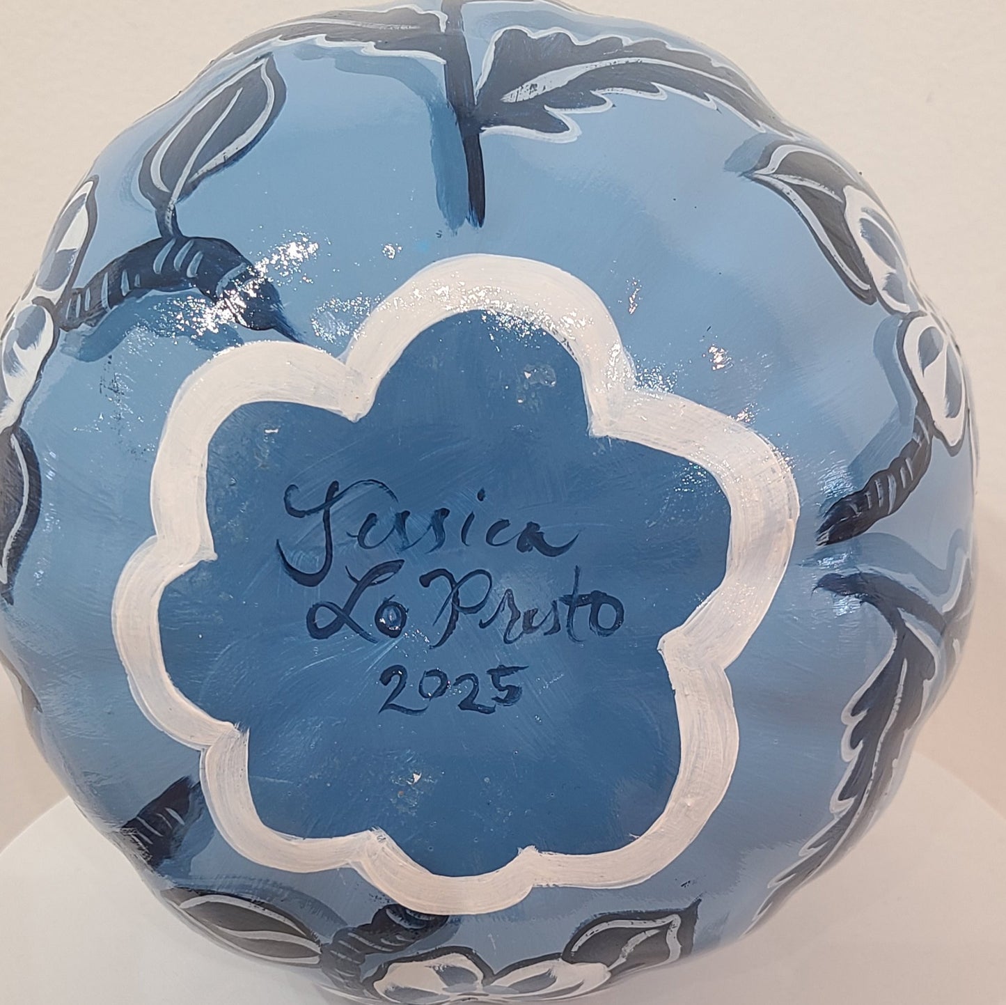 Jessica LoPresto |  Hand-painted Pumpkin Blue