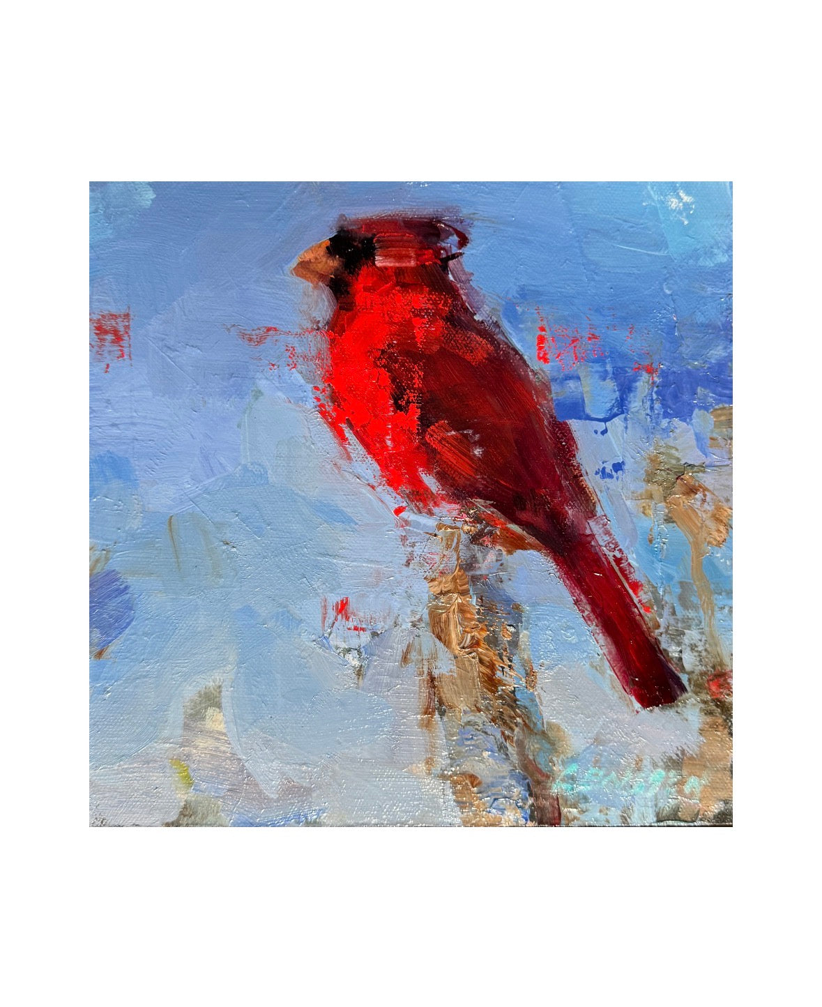 Red on Blue  |  8 x 8