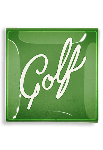 Golf Script Decoupage Glass Tray