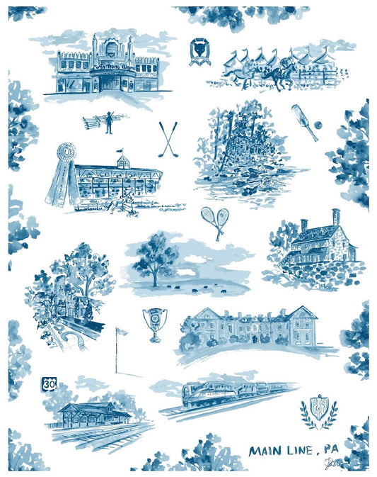 Main Line Toile Art Print