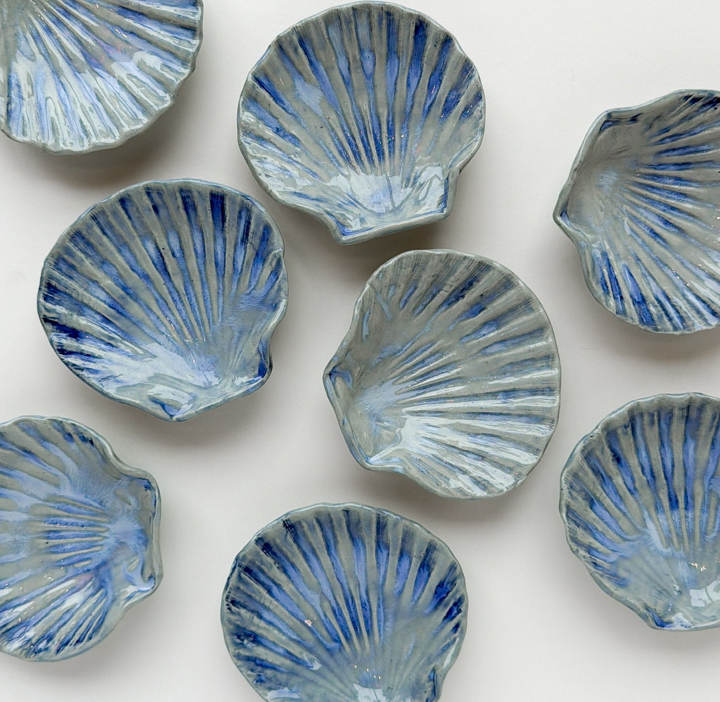 Scallop Dish Blue