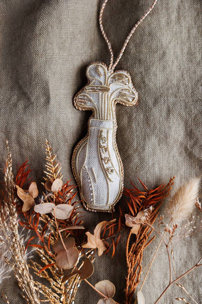 Handmade Irish Linen Golf Club Bag Ornament