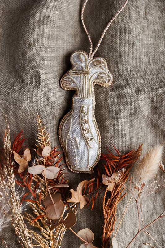 Handmade Irish Linen Golf Club Bag Ornament