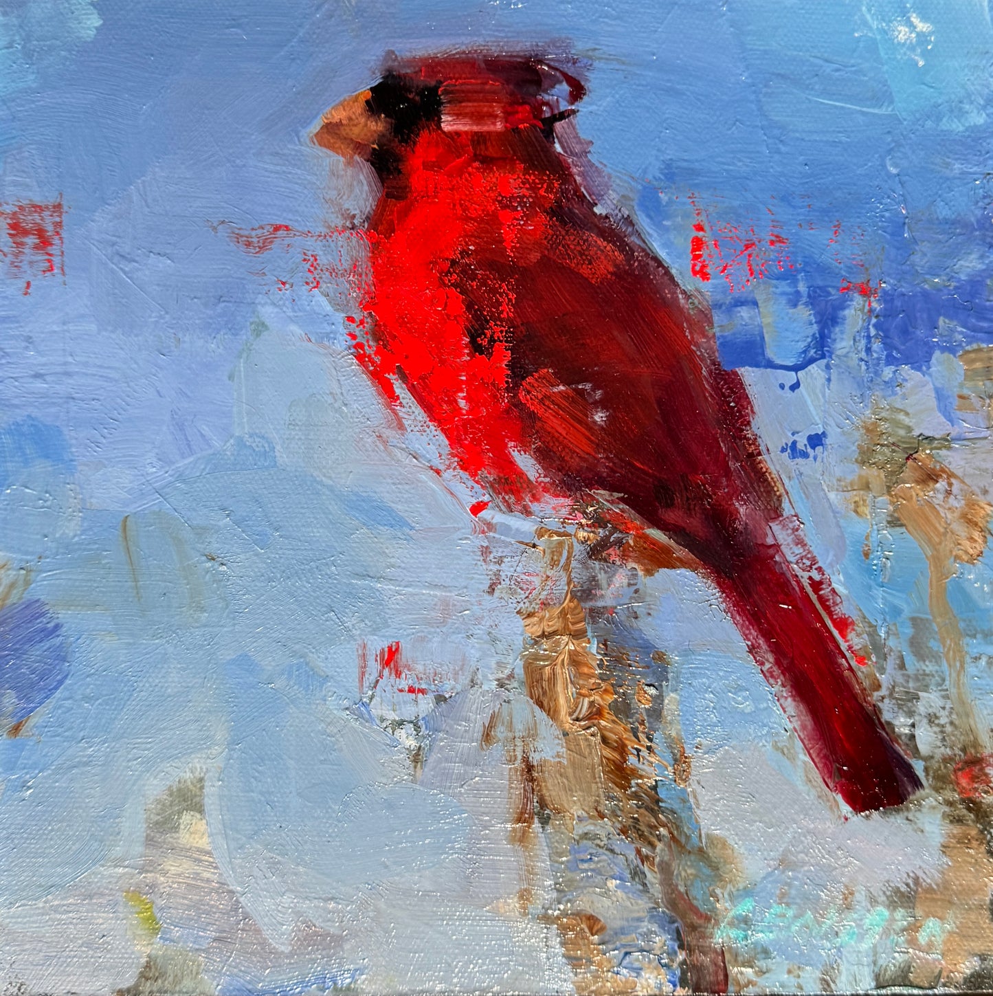 Red on Blue  |  8 x 8